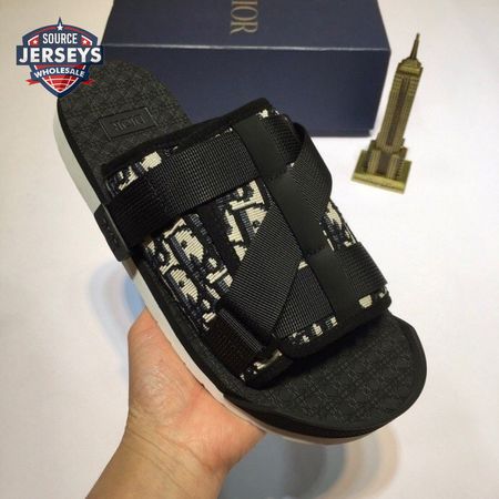 DIOR ALPHA SANDAL BEIGE AND BLACK DIOR OBLIQUE JACQUARD - CD93