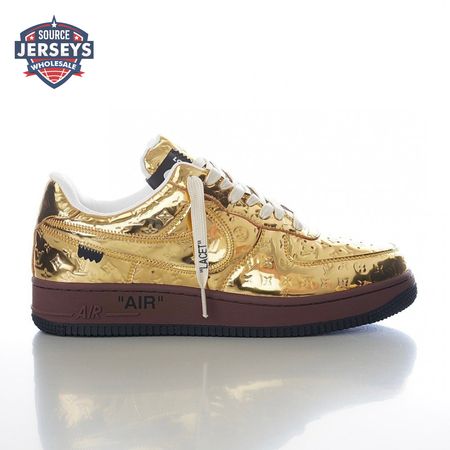 nike air force 1 low by virgil abloh metallic gold - 318