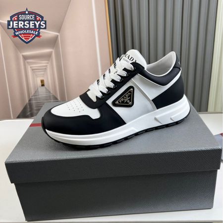 PRADA LOW TOP SNEAKERS WHITE BLACK - PA006