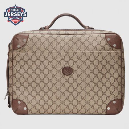 Gucci Beige Briefcase With Logo