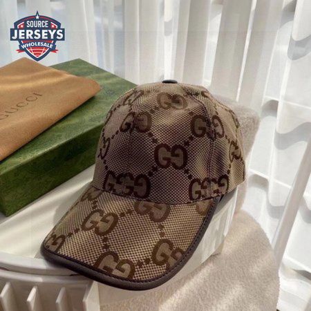 GUCCI CAMEL/EBONY JUMBO GG MAXI BASEBALL CAP