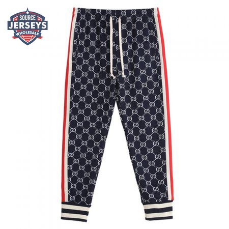 Gucci GG Jacquard Jogging Pant Blue/Ivory