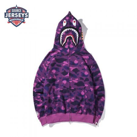 BAPE Color Camo Shark Full Zip Hoodie (FW21) Purple