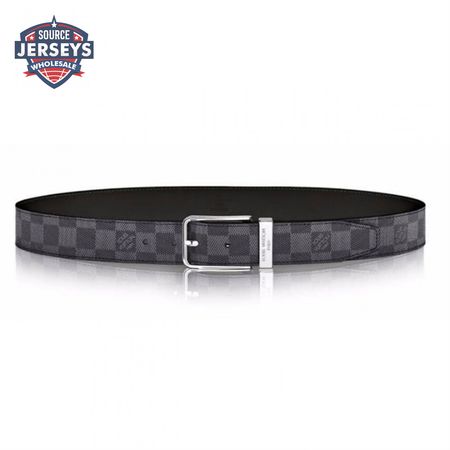 pont neuf belt damier graphite 35mm black grey- lbp004