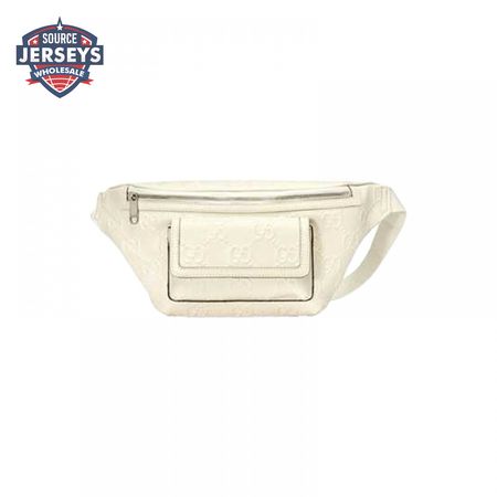 Gg Embossed Belt Bag In White Gg Embossed Leather GBB018