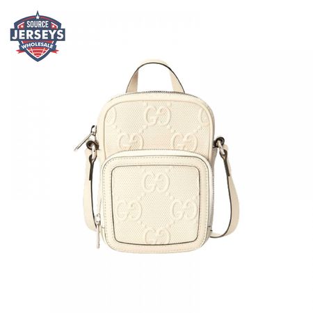 Gg Embossed Mini Bag In White Leather GMB016