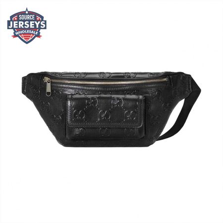 GG EMBOSSED BELT BAG IN BLACK GG EMBOSSED LEATHER - GBC14