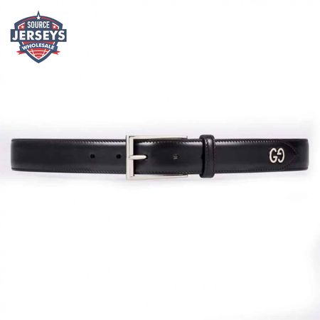 GUCCI LEATHER BELT WITH GG DETAIL - B46