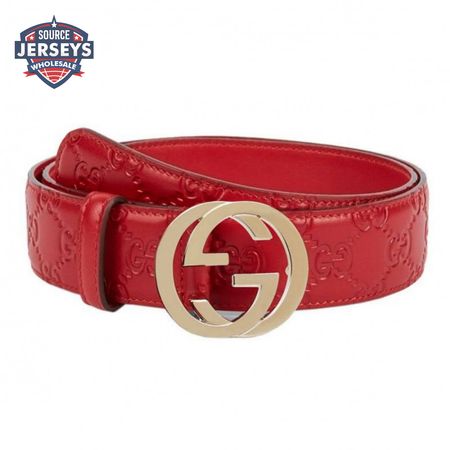 GUCCI INTERLOCKING G-BUCKLE LEATHER BELT - B3