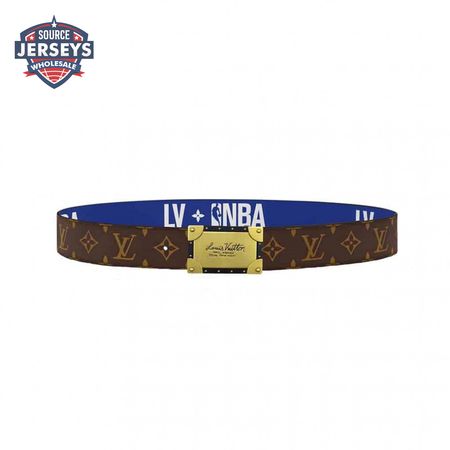 x nba 3 steps 40mm reversible monogram canvas belt - b101