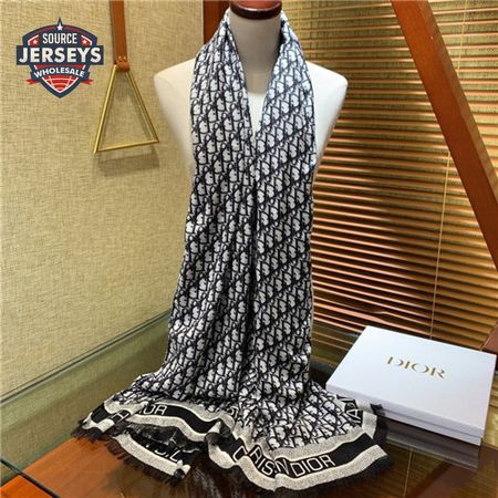 christian dior silk and wool scarf