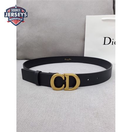 dior CD black leather belt