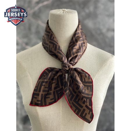 fendi silk square scarf red