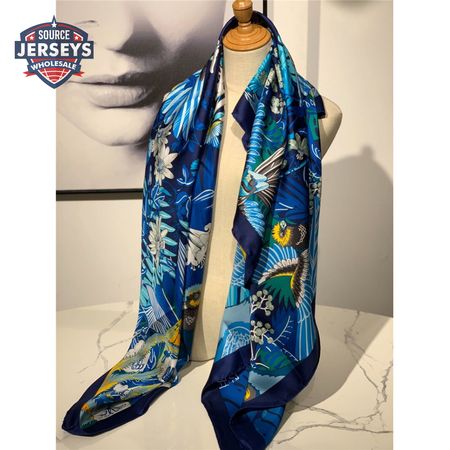 hermes ladies summer silk scarf Dark blue