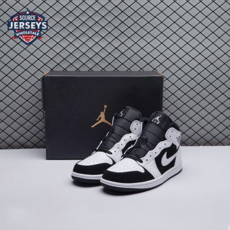 Air Jordan 1 Mid White Black Unisex