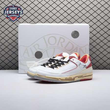 OFF-WHITE x Jordan 2 Retro Low SP White Red Unisex