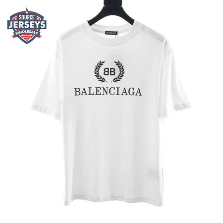 BALENCIAGA WHEAT EAR SHORT SLEEVE WHITE T SHIRT