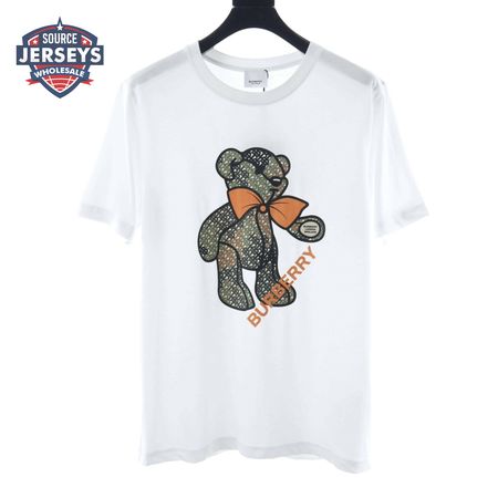 BURBERRY BOW BEAR PRINT SHORT WHITE SLEEVE