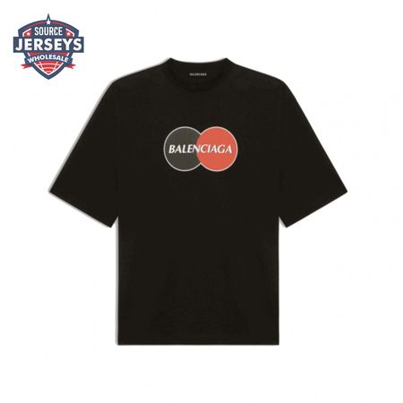 BALENCIAGA UNIFORM LARGE FIT T-SHIRT IN BLACK VINTAGE JERSEY - BB40