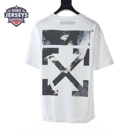 OW ANGEL OIL PAINTING ROUND NECK SHORT SLEEVE