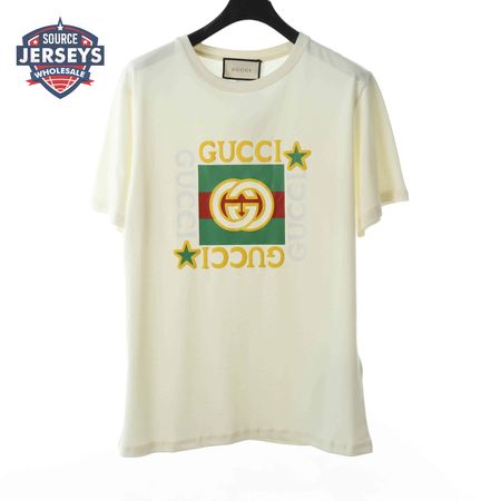 GUCCI 20SS FIVE STAR SQUARE LOGO SHORT SLEEVE T SHIRT