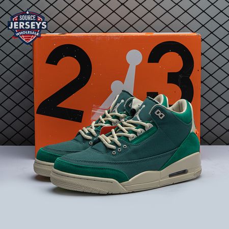 Air Jordan 3 Retro Bicoastal Black Malachite Fossil FZ7974-300 Unisex
