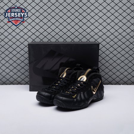 Nike Air Foamposite Pro Black Metallic Gold 624041-009 Unisex