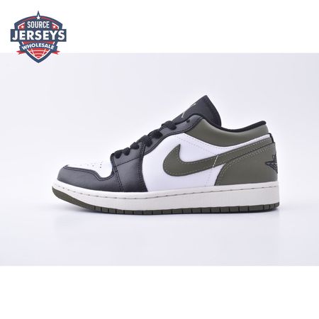 Jordan 1 Low Black Toe Medium Olive 553558-092 Unisex