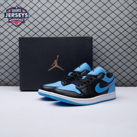 Jordan 1 Low Black University Blue 553558-041 Unisex