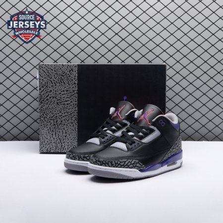 Jordan 3 Retro Black Court Purple CT8532-050 Men's