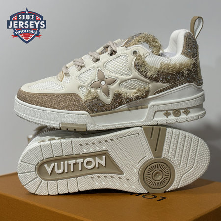 Skate Sneaker in Apricot with Diamonds