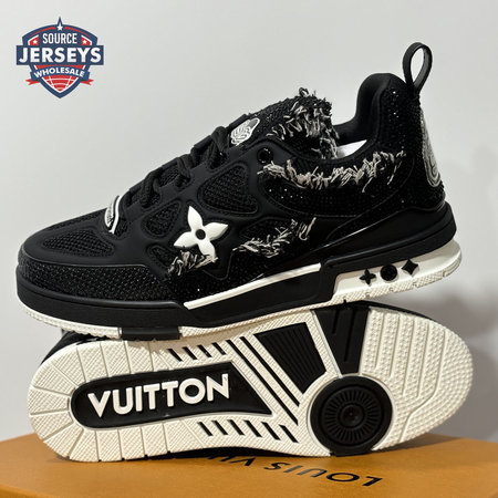 Skate Sneaker in Black with Diamonds