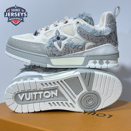 Skate Sneaker in Grey with Diamonds