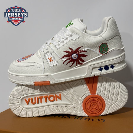 Trainer Silver White Floral Low-Top Sneaker