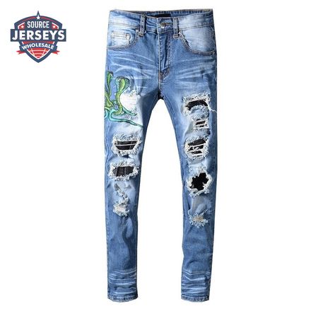 Amiri Cobra Jeans Light Blue / Green