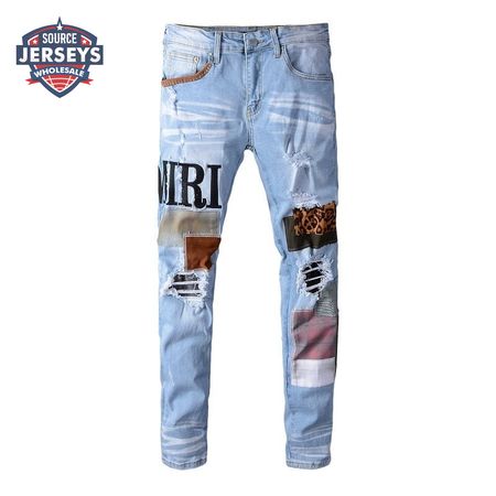 Amiri Logo Patch Jeans Light Blue