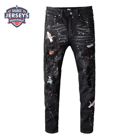 Amiri Pelican Splatter Jeans Black/White