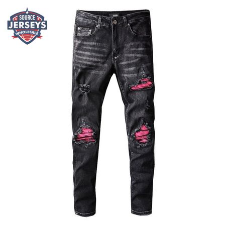 Amiri Rip Jeans Black / Pink
