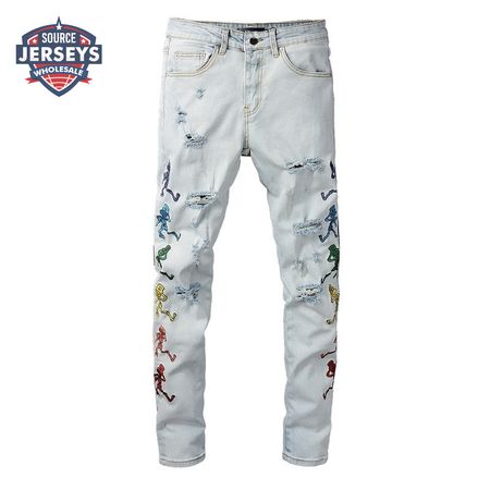 Amiri Skeleton Patch Jeans White