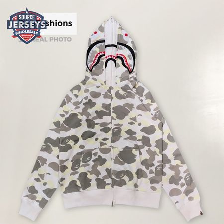 Bape City Camo Shark Wide Zip Double Hoodie