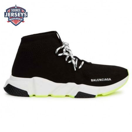 BALENCIAGA SPEED TRAINER LACE UP BLACK WHITE - BB16