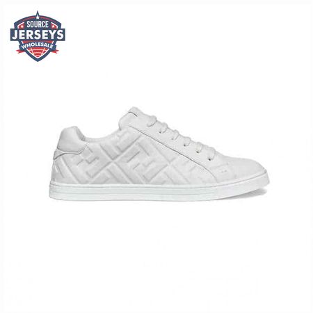 FENDI WHITE NAPPA LEATHER LOW TOP SNEAKERS - FD09