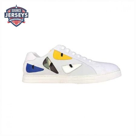 FENDI MONSTER EYES LOW-TOP TRAINERS SNEAKERS IN WHITE - FD06