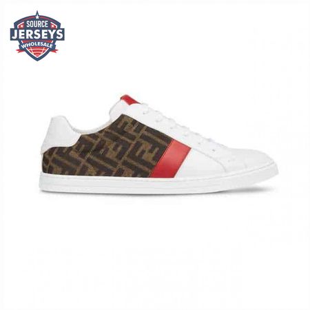 FENDI FF LOGO PRINT LOW-TOP SNEAKERS - FD16