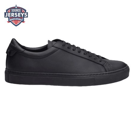 GIVENCHY URBAN STREET LOW-TOP LEATHER TRAINERS TRIPLE BLACK - GVC25
