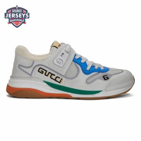 GUCCI G LINE SNEAKERS IN LEATHER AND MESH WITH EMBROIDERED LOGO - GC117