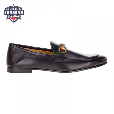 GUCCI 10MM LEATHER FOLDABLED LOAFERS W/ WEB - LDG017