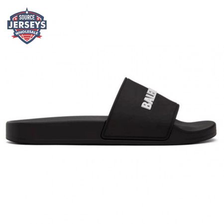 BALENCIAGA RUBBER LOGO POOL SLIDE SANDALS - BBS5